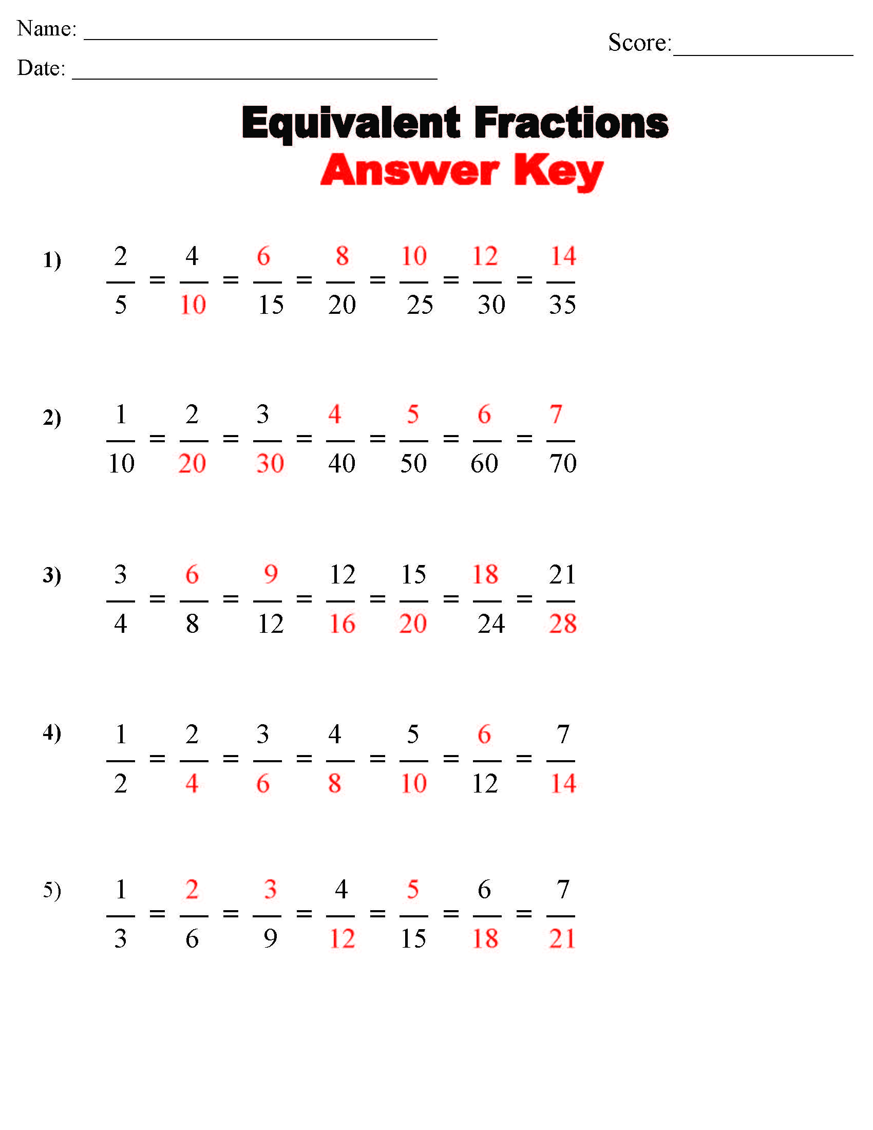 homework 7 2 equivalent fractions answers